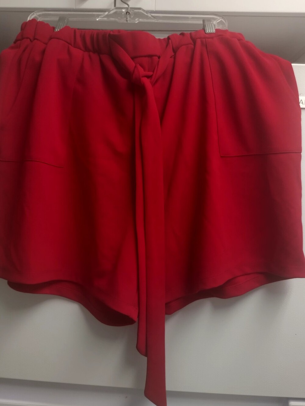 Red Paper Bag Shorts Elastic With Tie Size 18/20